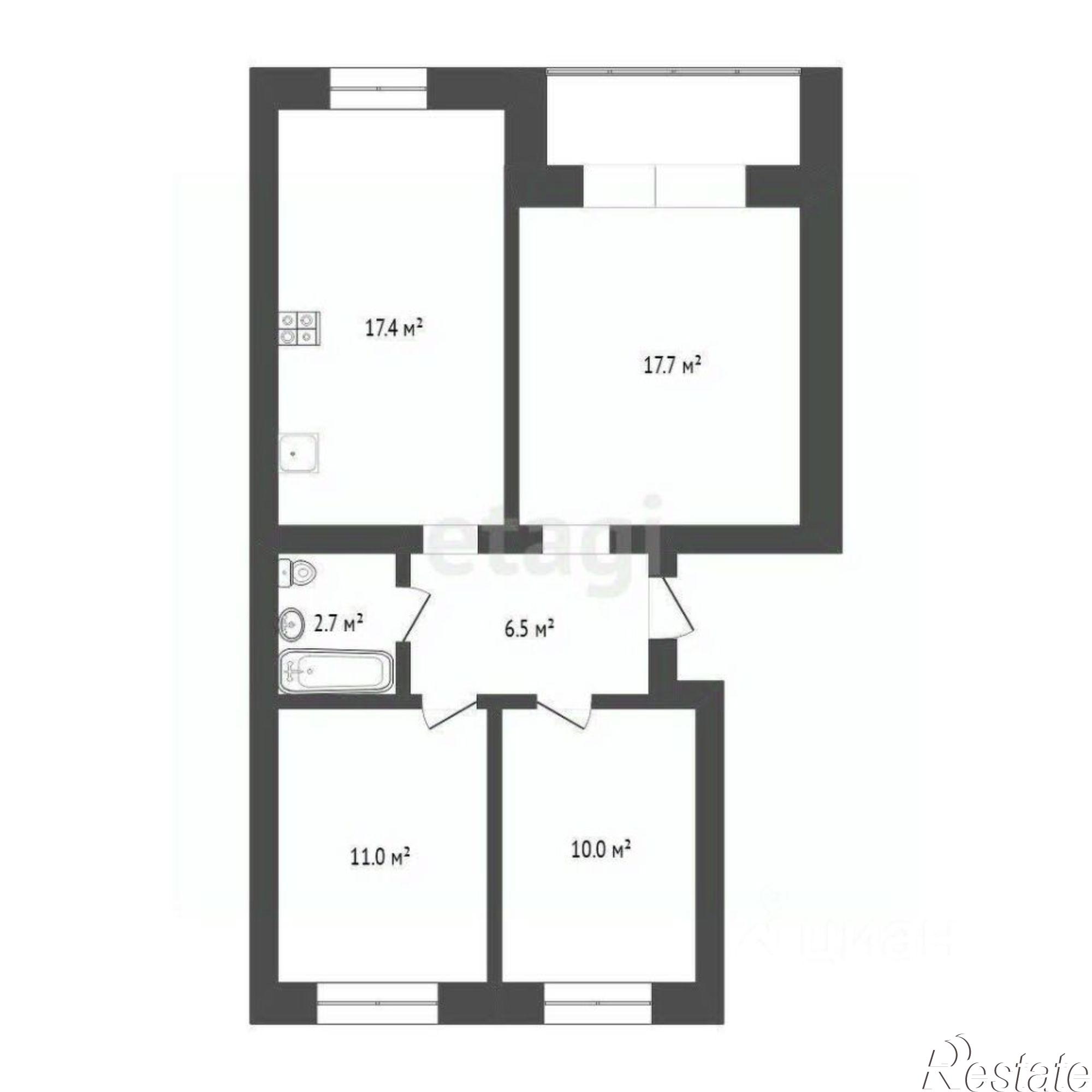 Купить квартиру за 6 500 000 рублей на улица Свободы, 16