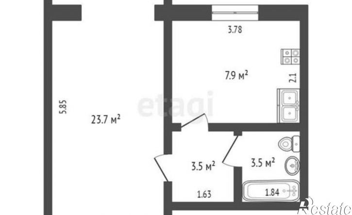 1-комн квартира ул Гроховского, 90,  д. 90