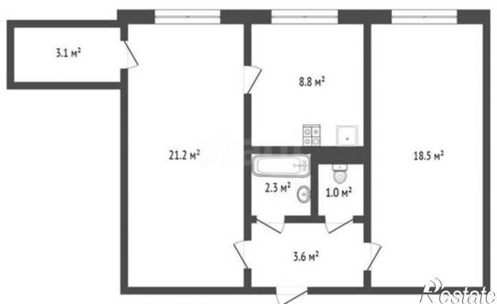 2-комн квартира ул Менделеева, 5,  д. 5