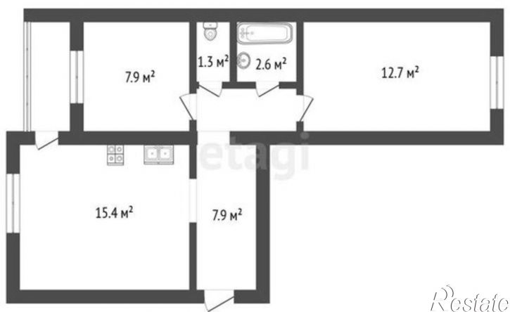 2-комн квартира ул Бахтиярова, 62А,  д. 62А