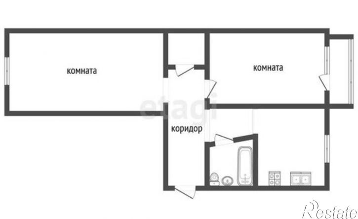 2-комн квартира улица Новикова, 28,  д. 28
