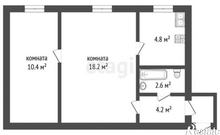 2-комн квартира улица Свердлова, 32,  д. 32