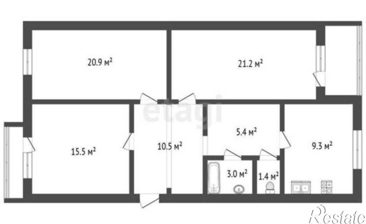 3-комн квартира ул Революции, 131а,  д. 131а