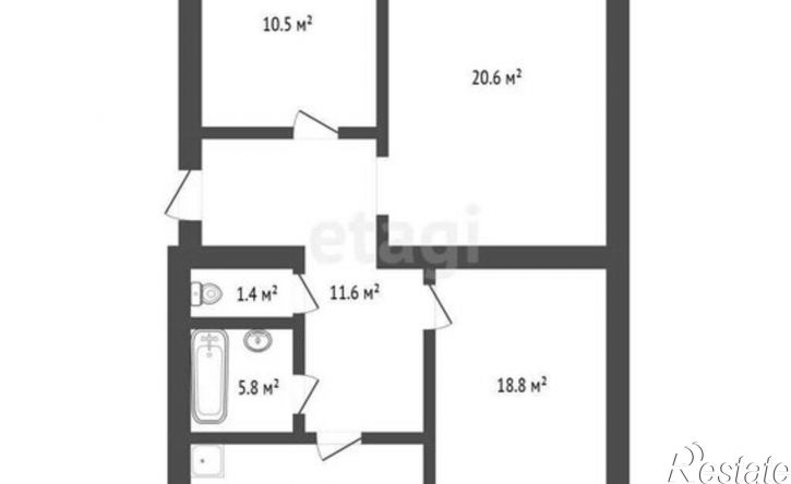 3-комн квартира ул Ентальцева, 18,  д. 18