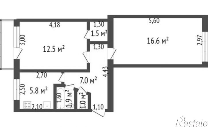 2-комн квартира ул Комсомольская, 4,  д. 4