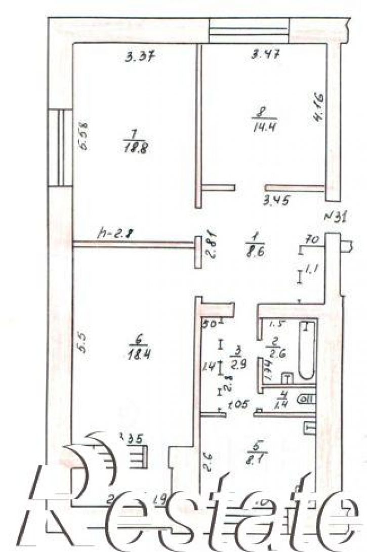 3-комн квартира улица Новикова, 38,  д. 38