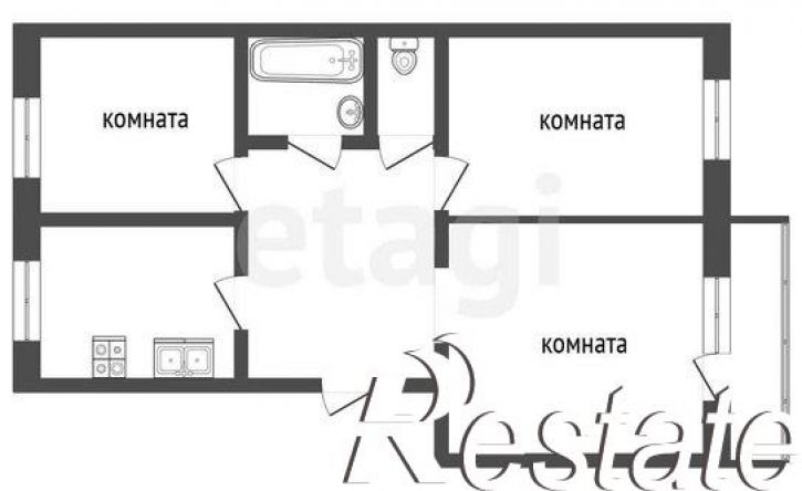 3-комн квартира улица Свердлова, 53,  д. 53