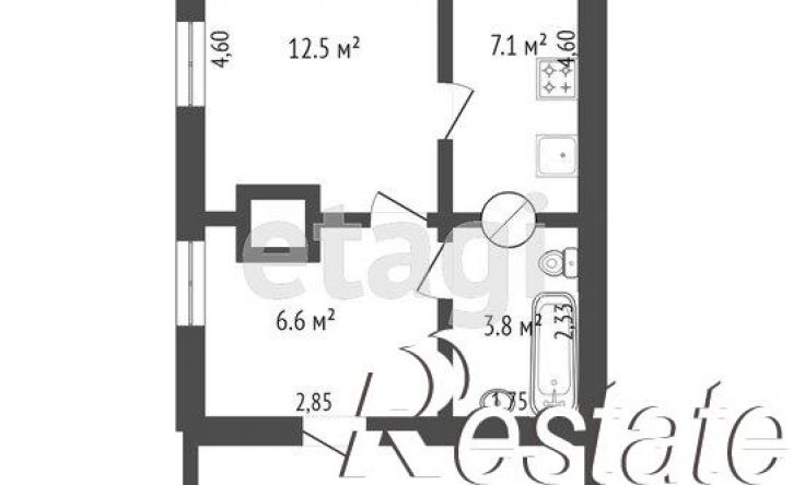 1-комн квартира Больничный переулок, 5,  д. 5