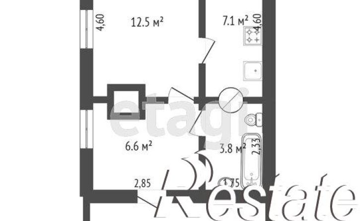 1-комн квартира Больничный переулок, 5,  д. 5