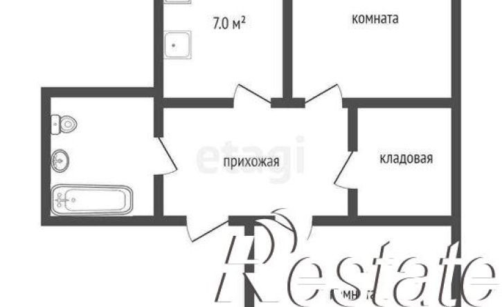 2-комн квартира улица Чехова, 7,  д. 7